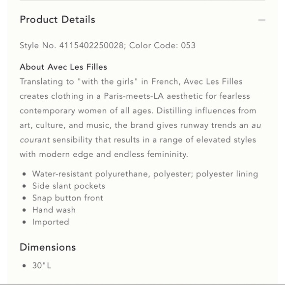 Anthropologie Lavender Rain Jacket - NWT - Picture 5 of 5